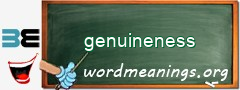 WordMeaning blackboard for genuineness